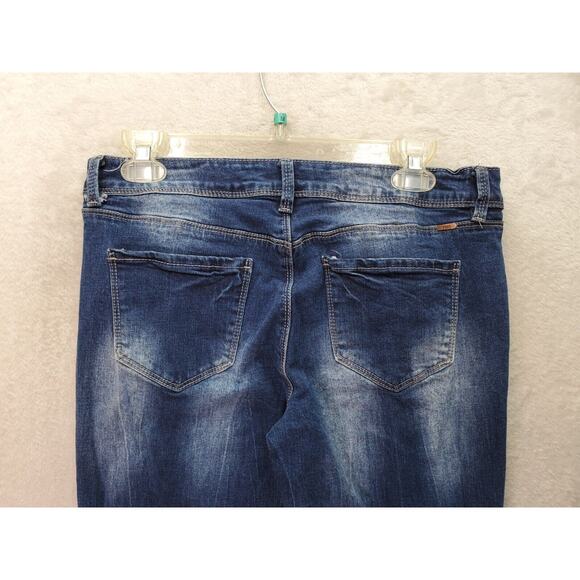 YMI Anklet Jeans Women's Size 9 Blue Denim Ripped Cotton‎ 5-Pockets Design Logo - Picture 6 of 9